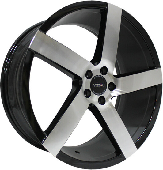 Диск Vissol V-080L 19x8.50 5x100 ET45 DIA57.10 BLACK-WITH-MACHINED-FACE