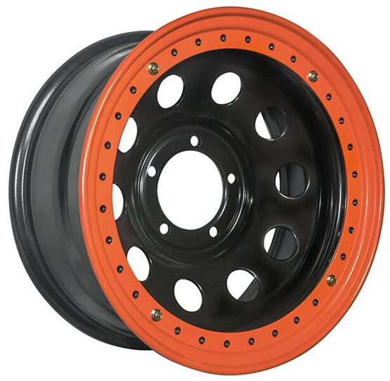 Диск Off-Road-Wheels Black 16x8 5x150 ET-3 DIA112 ЧЕРНЫЙ С БЕДЛОКОМ (ОРАНЖЕВЫЙ)