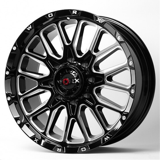 Диск Worx 818 20x9 5x127 ET0 DIA78.10 ЧЕРНЫЙ + ПОЛИРОВАННЫЕ СПИЦЫ