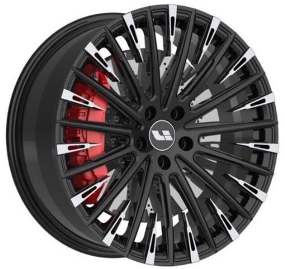 Диск Vissol F-1945 21x9 5x120 ET45.50 DIA62.50 GLOSS BLACK WITH MACHINED FACE