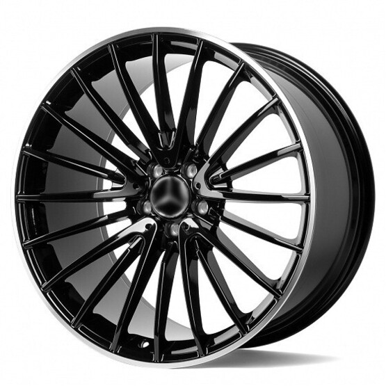 Диск Skill Sl148 22x9.50 5x112 ET50 DIA66.60 ЧЁРНЫЙ ГЛЯНЦЕВЫЙ + ПОЛИРОВАННЫЙ ОБОД