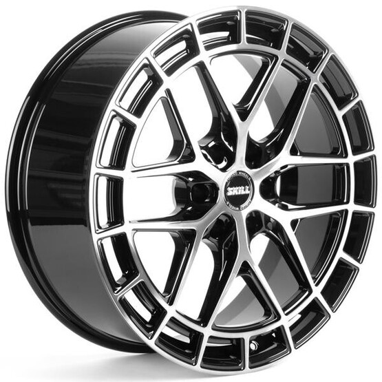 Диск Skill Sv399-Sv481 20x9 6x139.70 ET45 DIA95.10 ЧЁРНЫЙ ГЛЯНЦЕВЫЙ + ПОЛИРОВАННЫЕ СПИЦЫ + ЛАК SH55
