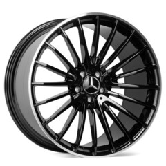Диск Skill Sl148-Sb594 22x9.50 5x112 ET45 DIA66.60 ЧЁРНЫЙ ГЛЯНЦЕВЫЙ + ПОЛИРОВАННЫЙ ОБОД