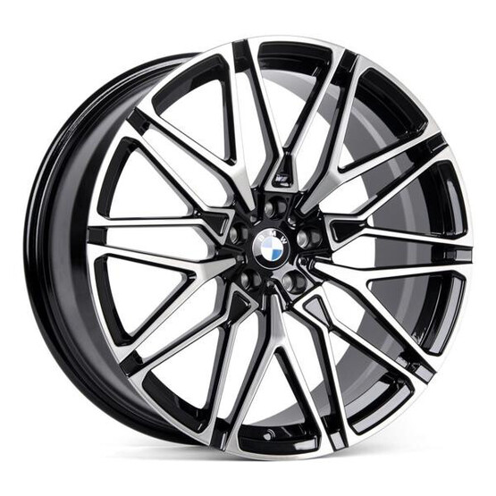 Диск Skill Sl818-Sl563 20x9 5x112 ET30 DIA66.60 ЧЁРНЫЙ ГЛЯНЦЕВЫЙ + ПОЛИРОВАННЫЕ СПИЦЫ